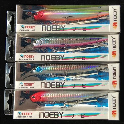 Noeby 4 Uds 135mm 41g Señuelos de pesca de pececillo que se hunden Wobbler Jerkbait cebo duro Artificial de fundición larga para señuelo de pesca de lubina
