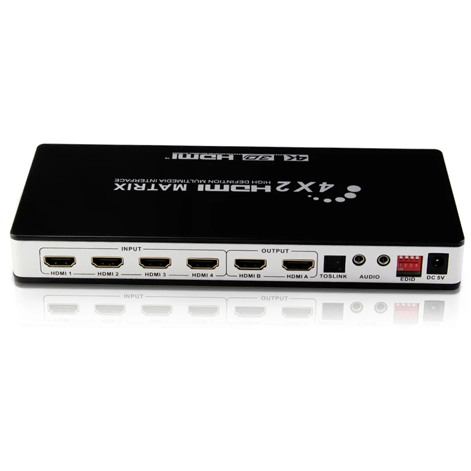 HDMI Matrix 4X2 Switch Splitter with toslink&stereo audio 4kX2K/30HZ Supported