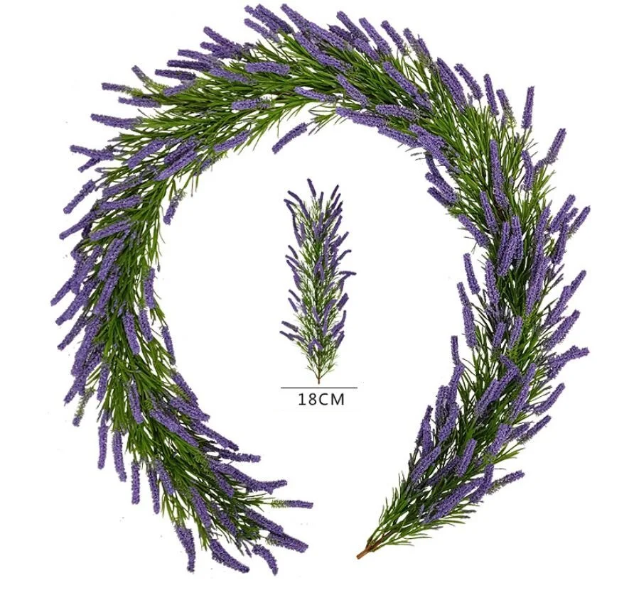 

5pcs 1.4M Artificial Lavender String Flower Vine For Plant Wall Background Wedding Party Home Garden Hotal Office Bar Decorative