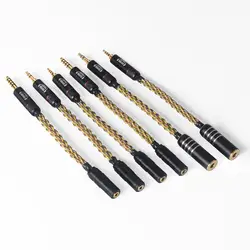OKCSC 8 Cores New Audio Adapter Cable 2.5mm 4.4mm Balanced Plug Male to 3.5mm Female Single Crystal Copper Gold for Player