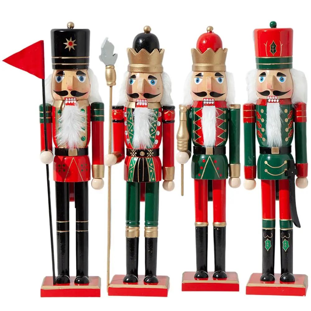 1PC Wooden Christmas Nutcracker Soldier Jewelry Children's Room Decoration 50CM Figurines Christmas Nutcracker Ornament