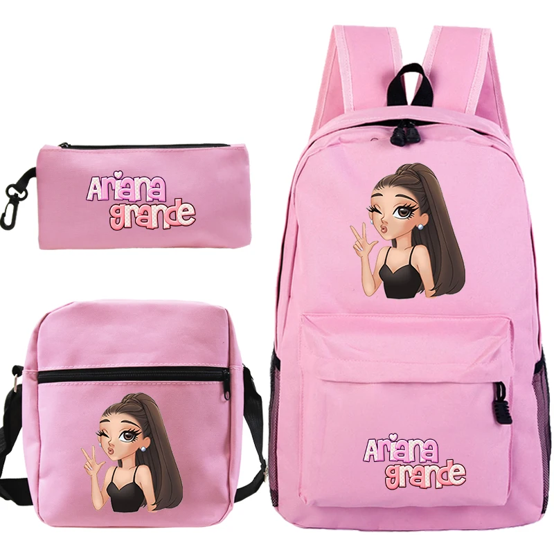 

Ariana Grande Backpack Travel Mochila Laptop Bagpack teens School Bags 3 PCS/set Backpack for girls Women Casual Rucksack