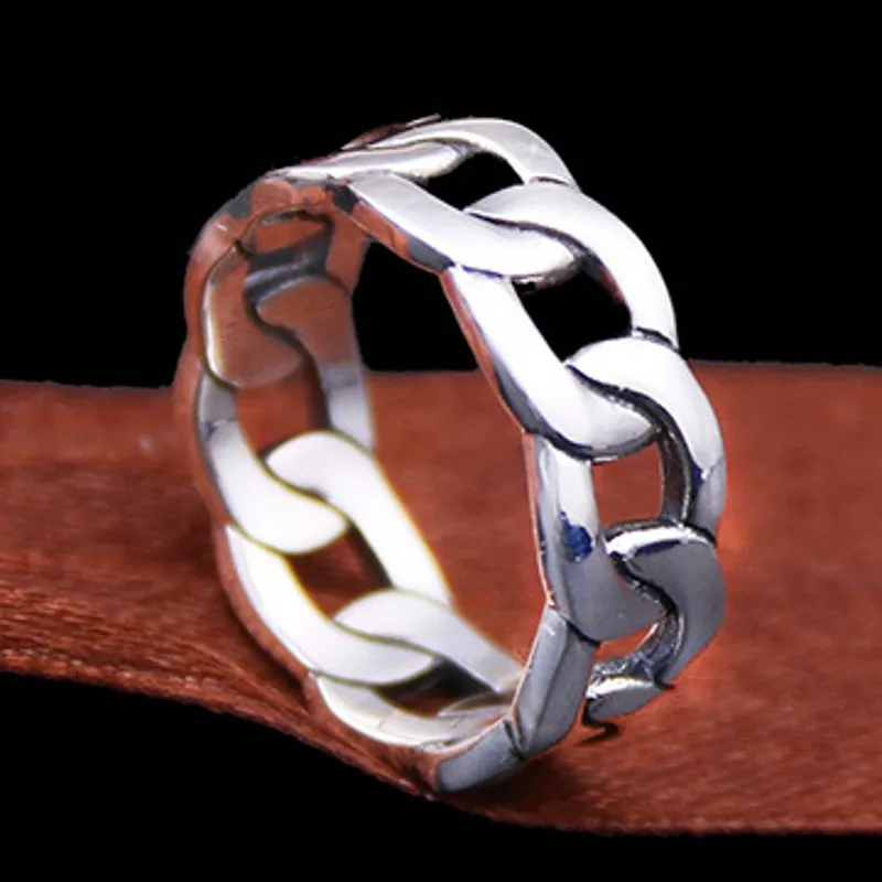 BOCAI New Trendy Braided Couple Ring S925 Pure Silver Fashion Engagement Ring For Men and Women