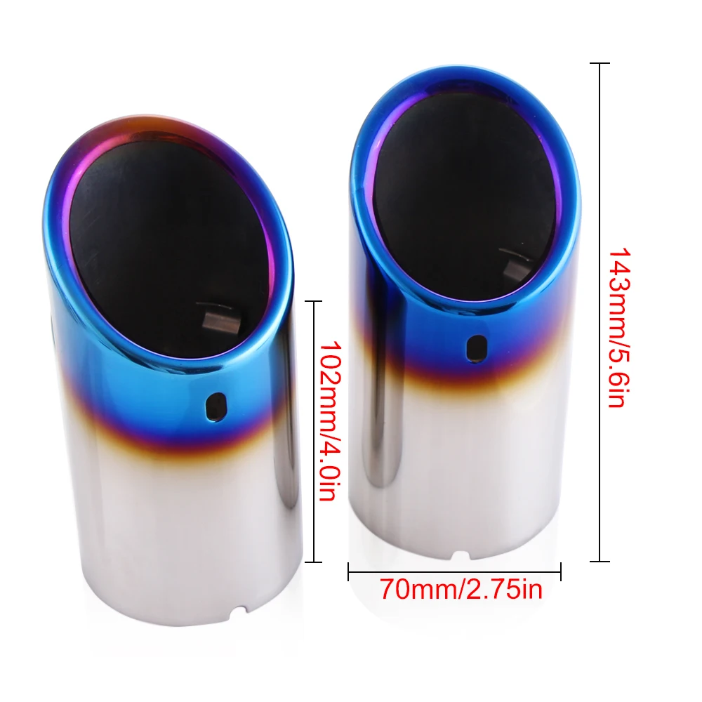 2Pcs Car Stainless steel Exhaust Tip Muffler Pipe Cover for Audi A4 B8 A6 C6 Accessories For Audi A3 A5 Q5 Q7 Q3 A1 S line