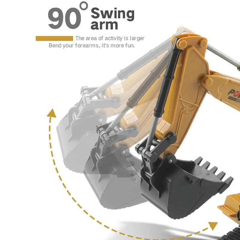 Escavatore Rc 1/24 2.4G auto radiocomandate trattore cingolato modello 6Ch ingegneria auto scavo suolo camion giocattolo sonoro per ragazzo bambino