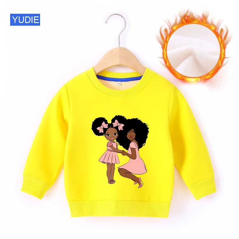 Children Black Princess Sweatshirts Warm Kids Clothing Boys Sweater Toddler Fall Clothes Warm Girls Winter Sweatshirt Snowman