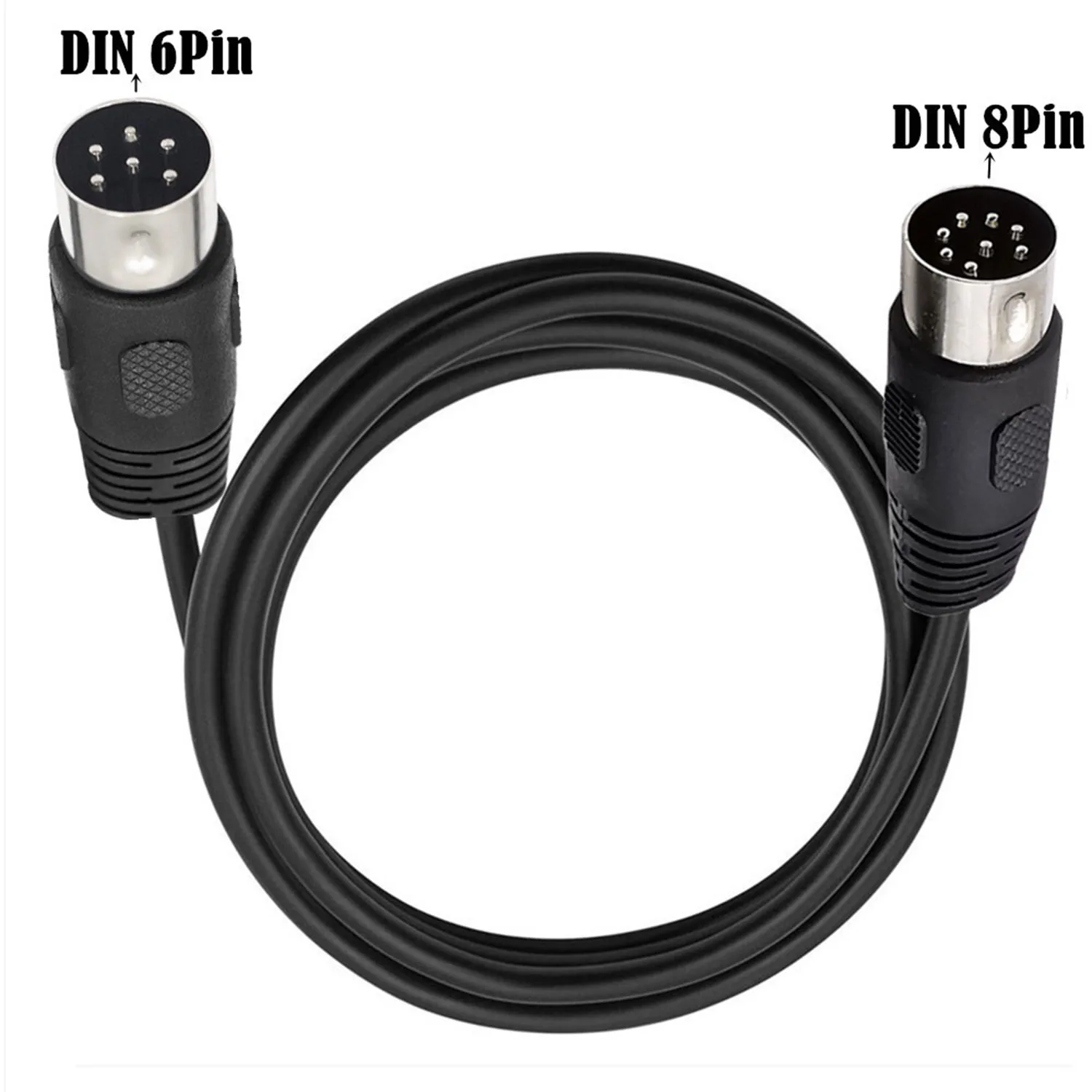 1pc MIDI 8 Pin Din Male To DIN 6 Pin Male Audio Data Signal Adapter Connector Cable 1.8M