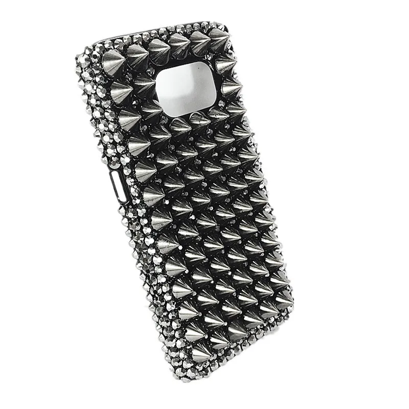 Rock Full Metal Punk Spikes Studs Rivet Bling Diamond Case Cover For Samsung Galaxy Note 20 10 S24 S23 S21 S22 S20 FE Ultra Plus