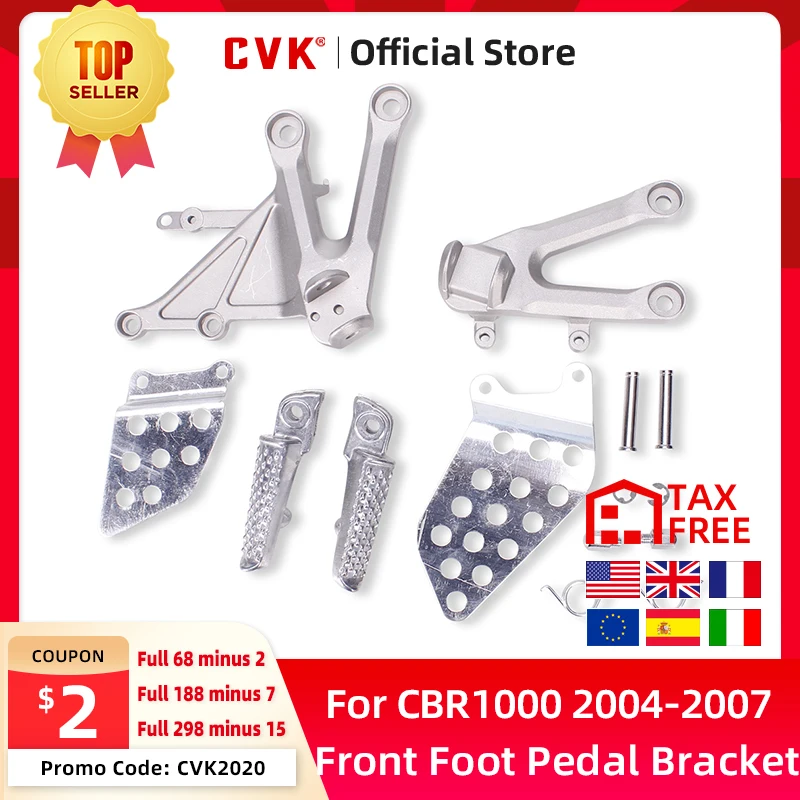 

CVK Front Foot Rests Pedal Bracket Assembly Kit For Honda CBR1000RR 2004 2005 2006 2007 CBR1000 04 05 06 07 Motorcycle Parts