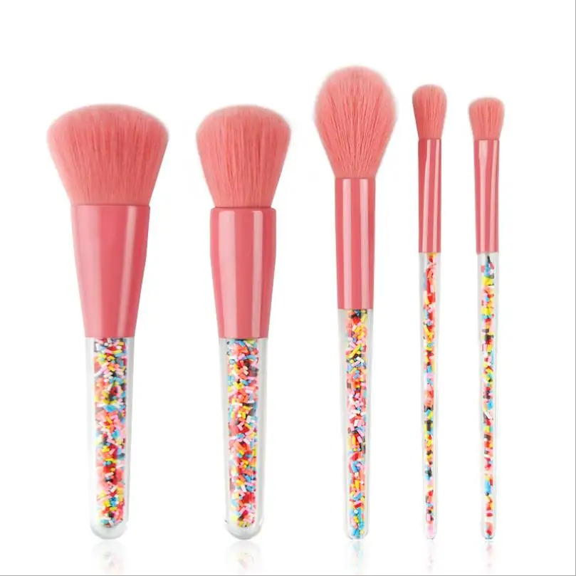 

5pcs Lollipop Candy Unicorn Crystal Makeup Brushes Set Colorful Lovely Foundation Blending Brush Makeup Tool T0118