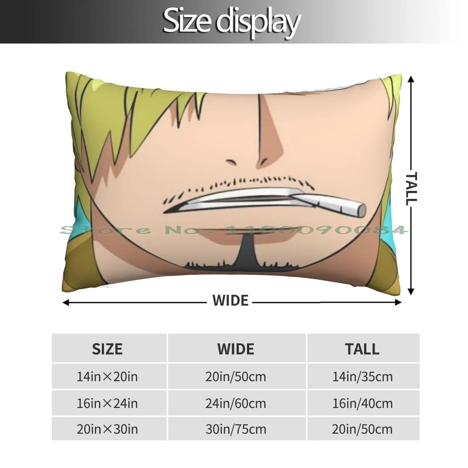 - Sanji Mask Pillow Case 20x30 50*75 Sofa Bedroom Manga Sanji Shonen Long Rectangle Pillowcover Home Outdoor Cushion Decor