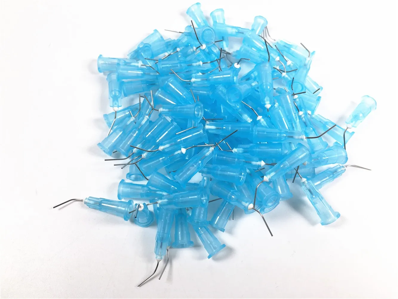 200~5000Pis Blue Dental Pre Bent Flow Dispensing Tips Flowable Needle Delivery Tip Etching Gel Irrigation Composite 25 Gauge