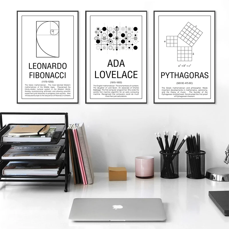 Math Poster Education Wall Art Canvas Painting Prints Mathematician Alan Turing Wall Picture Study Room Home Wall Decor