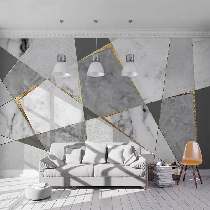 

Custom Photo Wallpaper Modern Abstract 3D Geometric Marble Mural Papier Peint Living Room Sofa Background Wall Papel De Parede