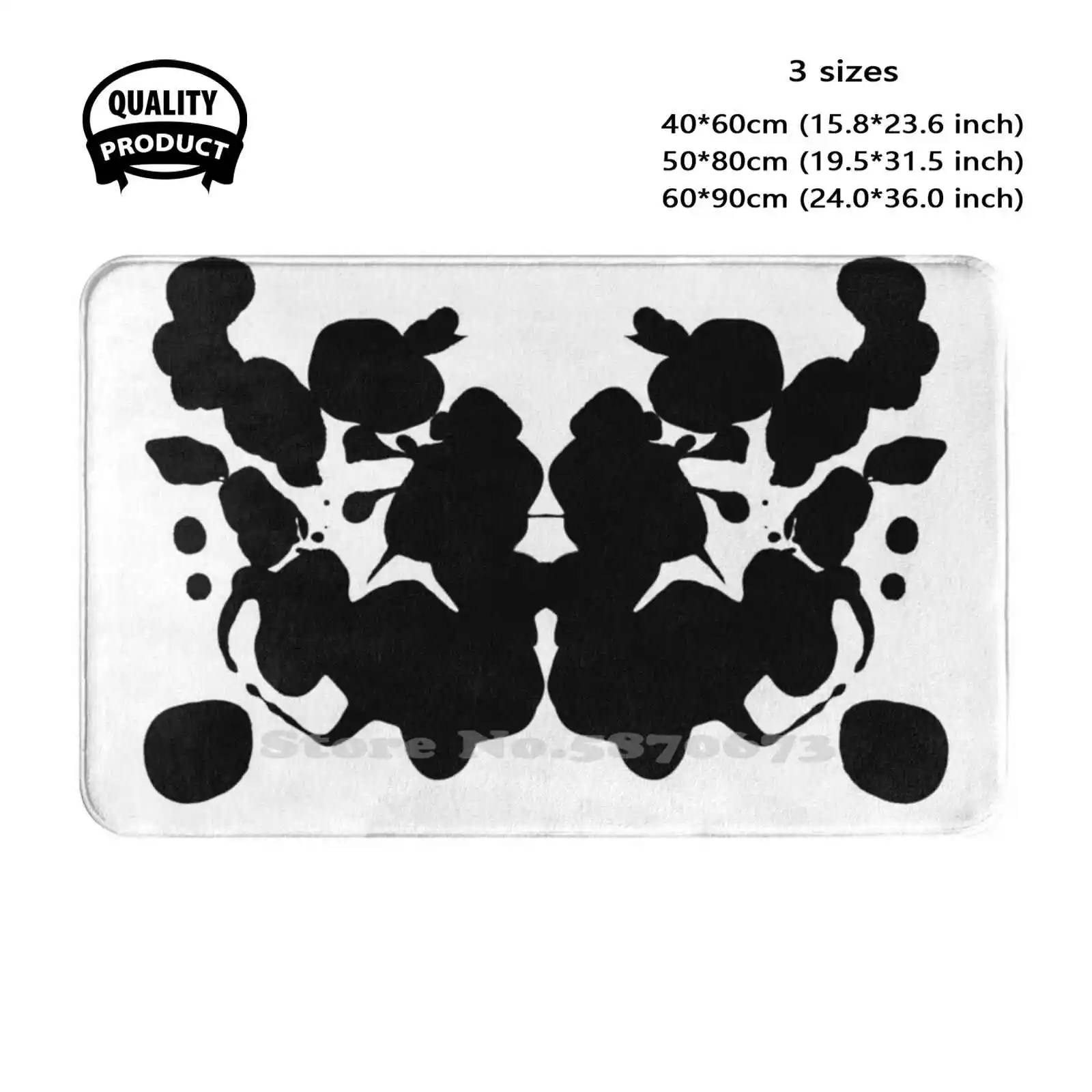 Rorschach - #11 Soft Cushion Home Carpet Door Mat Car Rug Monkeysoup Monkey Soup Ink Blots Blobs Black And White Rorschach