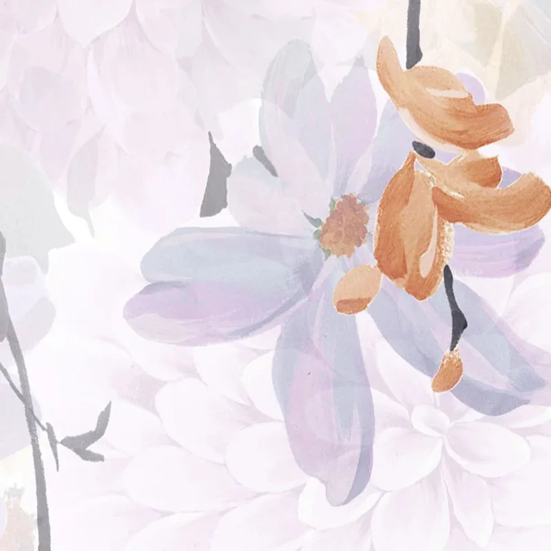 

Watercolor 3D Wallpaper Modern Minimalist Purple Flower Mural Fashion Home Decor Wall Painting Living Room Stickers Home Décor