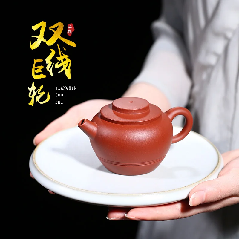 

|pure manual recommended dahongpao ball hole small capacity great bead teapot special pot of domestic stone gourd ladle