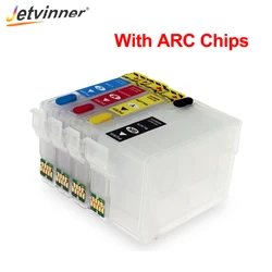 Cartucho de tinta recargable T2711 27XL con Chips de arco para impresora Epson Work Force, WF7110, WF7610, WF7620, WF3620, WF3820, 3640D, 7110DTW