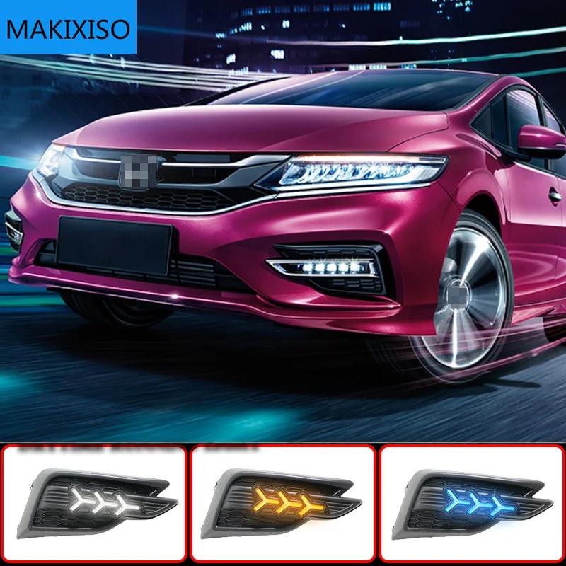 

2pcs LED Daytime Running Light For Honda Jade 2017-2018 Turn Signal Relay Waterproof Car DRL