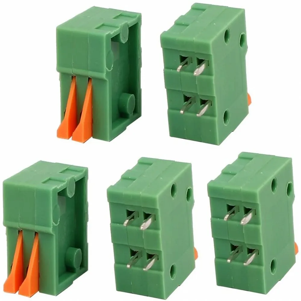 100PCS KF141R KF141V 2,54mm Pitch PCB Gerade/Gebogen Fuß Anschlüsse 2/3/4/5/6/7/8/9/10P Frühling Screless Terminal Blöcke Grün – Detail 5