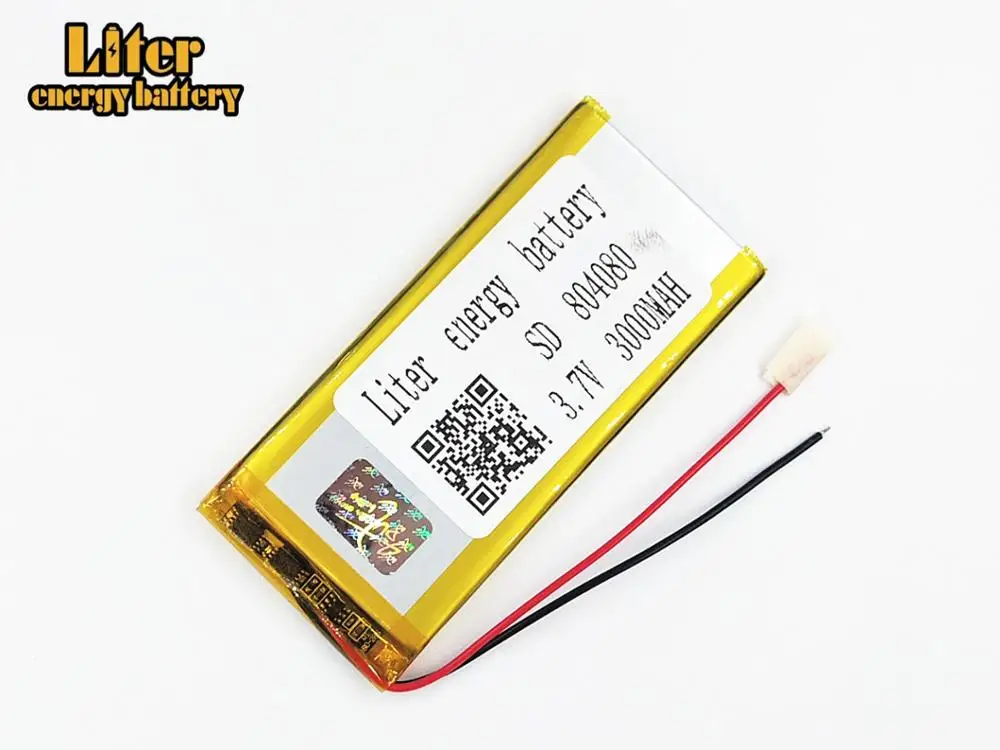 804080  3.7V  lithium-ion polymer battery 3000mah vehicle traveling data recorder LED