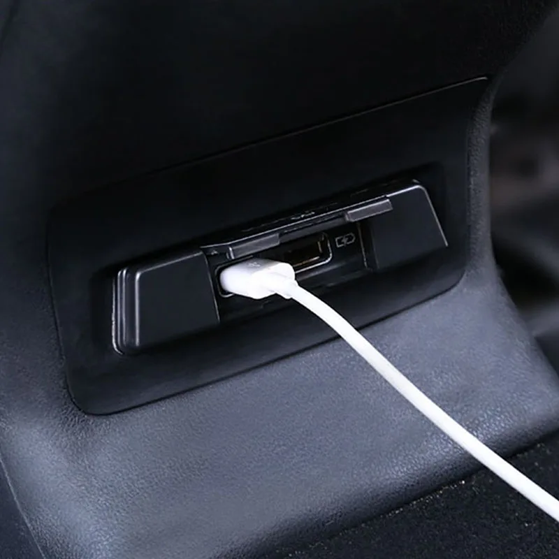 Auto Rear Charging Port USB Hole Anti-Clogging Protective Cover Trim For Skoda Karoq Kodiaq Car Accessories Interior Decoration