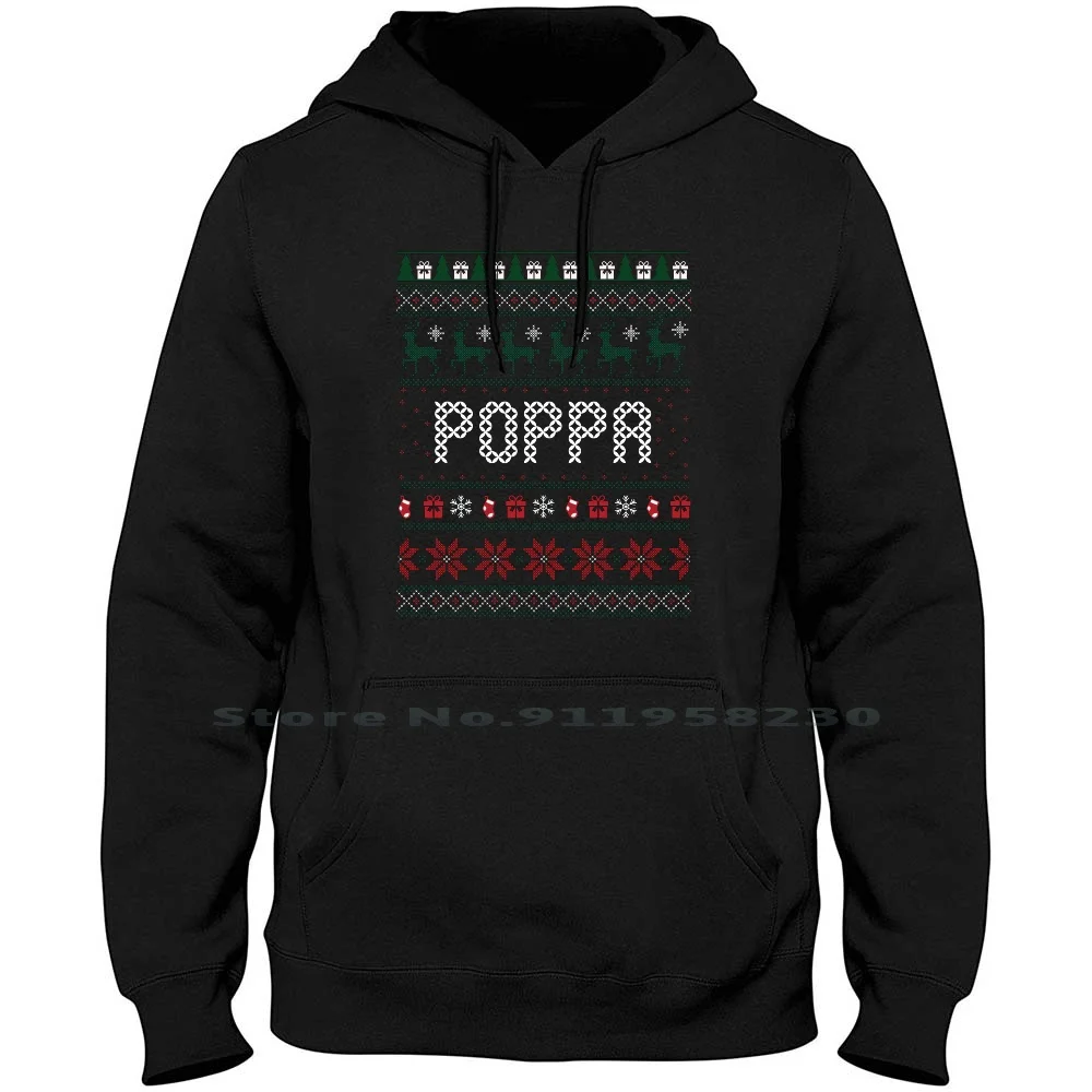 

Poppa Ugly Christmas Hoodie Sweater Big Size Cotton Merry Christmas Daddy Claus Poppa Comic Papaw Ugly Papi Papa Usa Pop Dad