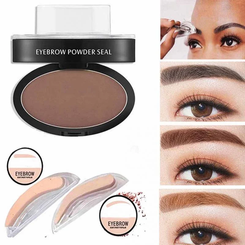 Professional Natural Eyebrow Stamp Waterproof Eyebrow Powder Eyebrow Cosmetic Makeup Tool Long Lasting Tattoo Brow Quick Makeup