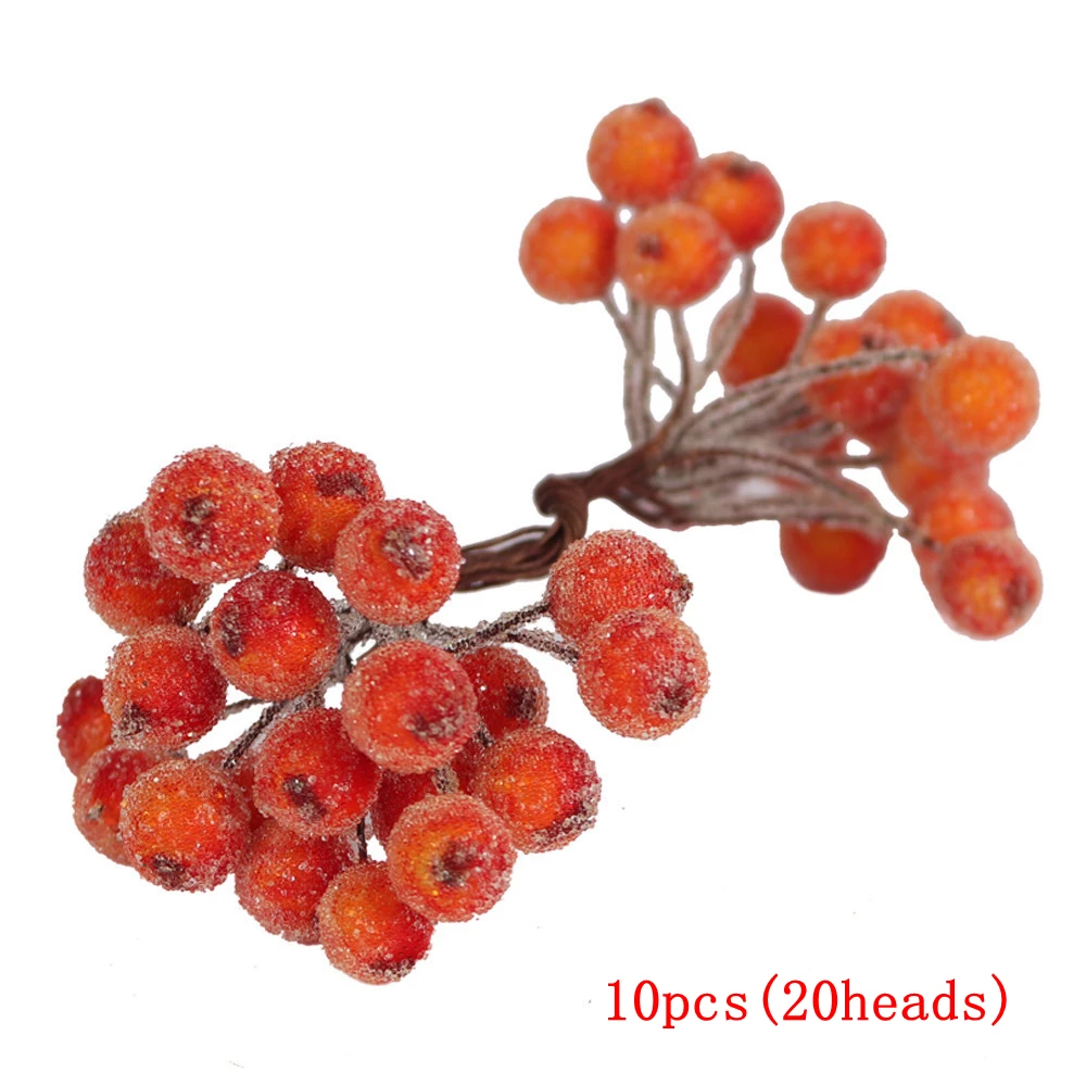 5/10/12Pcs Mini Künstliche Blume Obst Staubblätter Kirsche Weihnachten Kunststoff Perle Beeren für Hochzeit DIY Geschenk box Dekoriert Kranz – Detail 12