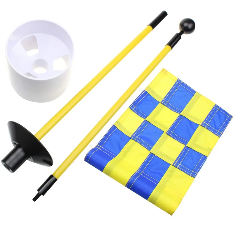 Crestgolf 2 Sets Golf Putting Green Flagstick Backyard Practice Golf Hole Pole Cup Flag Stick 3 Section