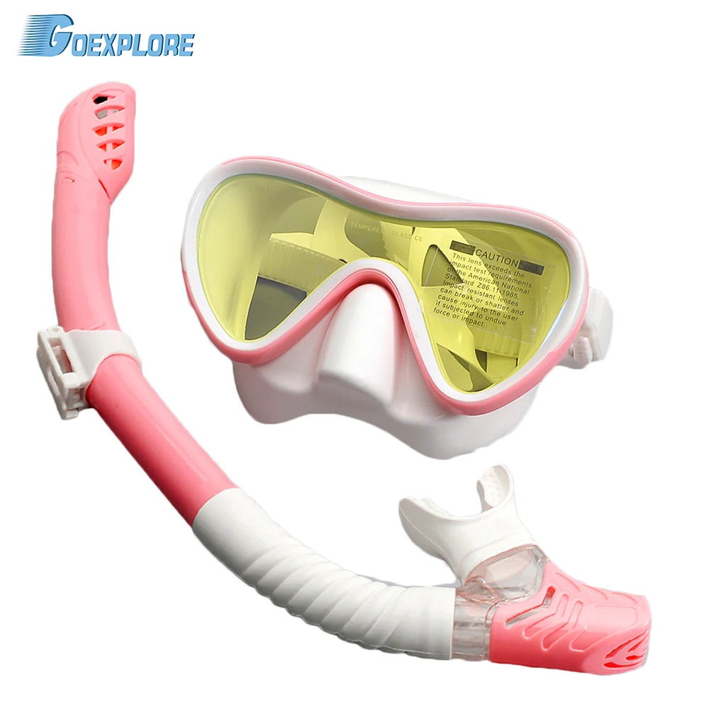 

Goexplore Professional Scuba Diving Mask Snorkels Anti-Fog Goggles Glasses Diving Swimming Easy Breath Tube Set Adult