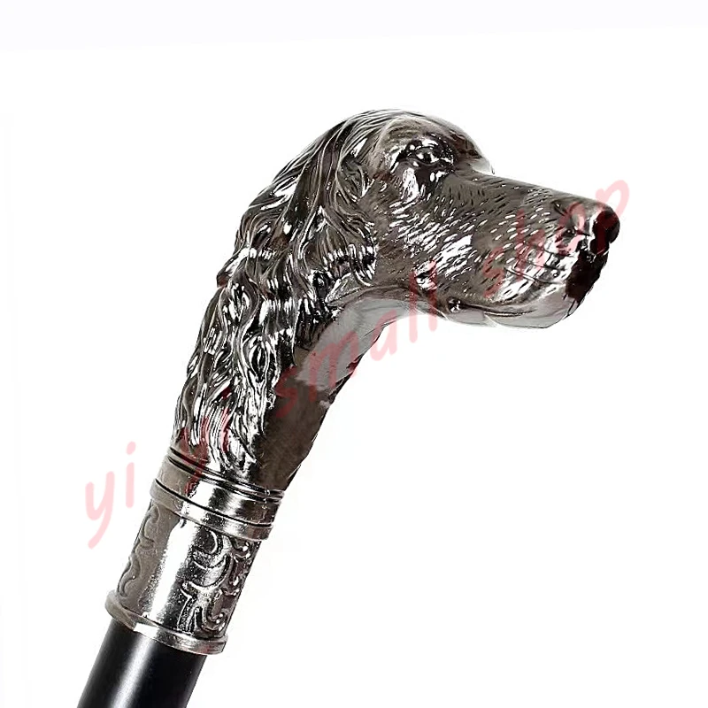 Dog head Zodiac metal walking stick, COSPLAY British gentleman's stick, old people's civilization, film and television shooting