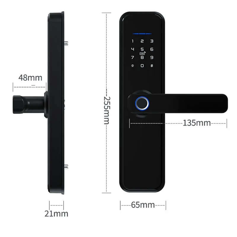 Imagem -03 - Fechadura Biométrica de Impressão Digital Ttlock Fechadura Inteligente de Segurança com Senha do App Wi-fi Trava de Porta Rfid Vx5