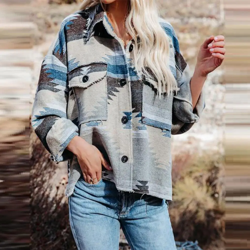 Colorful Stylish Vintage Ethnic Style Lady Coat Warm Winter Jacket Ethnic Style for Dating
