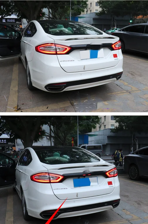 ABS Tail Wing Roof Visor Rear Spoiler for Ford Mondeo 2013-2016 with Additional Brake Light