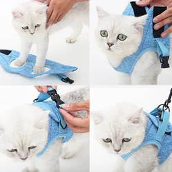 Cat Harness Adjustable Anti-escape Small Cat Vest Wiring Harness Light Breathable Soft Pet Traction Belt Kitten Walking Jacket