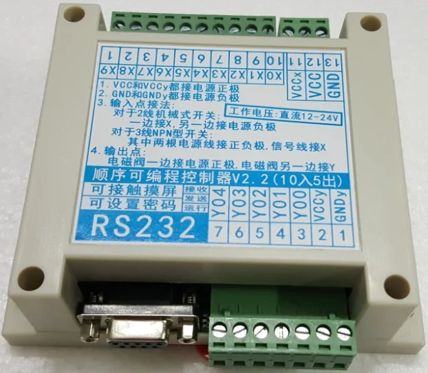 10 in 5 Out Programmable Controller Can Be Connected with Touch Screen, Cylinder, Switch Control