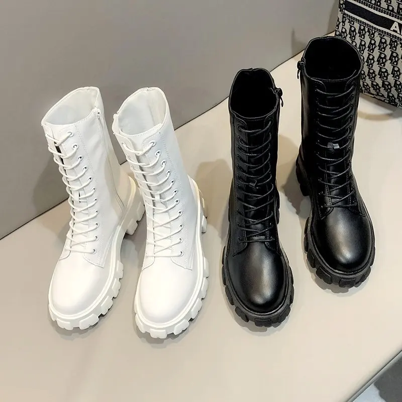 2021 donna stringate con tacco medio donna fibbia in metallo calzature femminili scarpe da donna taglie forti piattaforma da donna stivaletti da moto