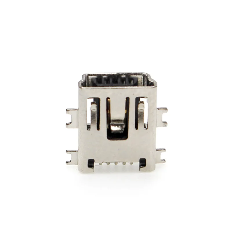 10-50PCS/lot SMD 5P mini USB female socket mini USB interface shell 4 feet suspended