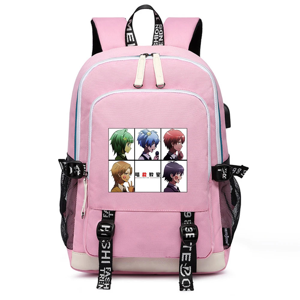 

Assassination Classroom Anime USB Port Laptop Backpack Oxford School Bags Cartoon School Bagpack Korosensei Travel Shoulder Bags