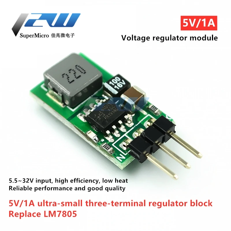 5pcs 5V/1A Voltage Regulator Replace TO-220 Lm7805 7805 5V Positive Voltage Regulators Input 5.5-32v To 5v1a Buck Module