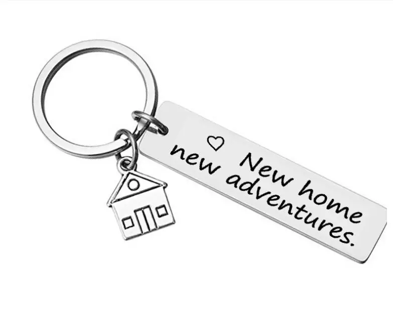 Housewarming Gift for Her or Him New Home New Adventures Keychain House Keys Keyring Moving Together First Home  SN3982