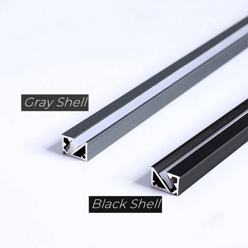 Ultra-thin LED Aluminum Profile Recessed Hidden 45º Oblique Glowing Channel Silicone Cover Shelf Cabinet Linear Strip Bar Lights