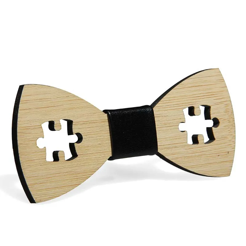 New Men\'s Classic Bamboo Wood Fashion Bow Ties Laser Cut Wooden Boys Hollow Butterfly Bow knots Gravatas Cravat For Man ties