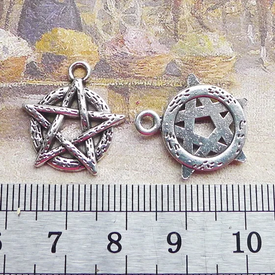 15pcs/Lot 18x20mm Antique Silver Color Hollow Star Charms Pendant For Jewelry Making DIY Jewelry Findings