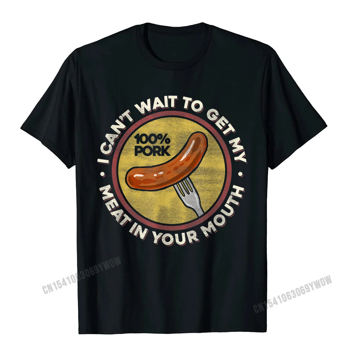 BBQ Meat In Your Mouth T Shirt - Funny Inappropriate Sausage Camisas Men New Casual Tops Shirt Cotton T Shirt For Casual