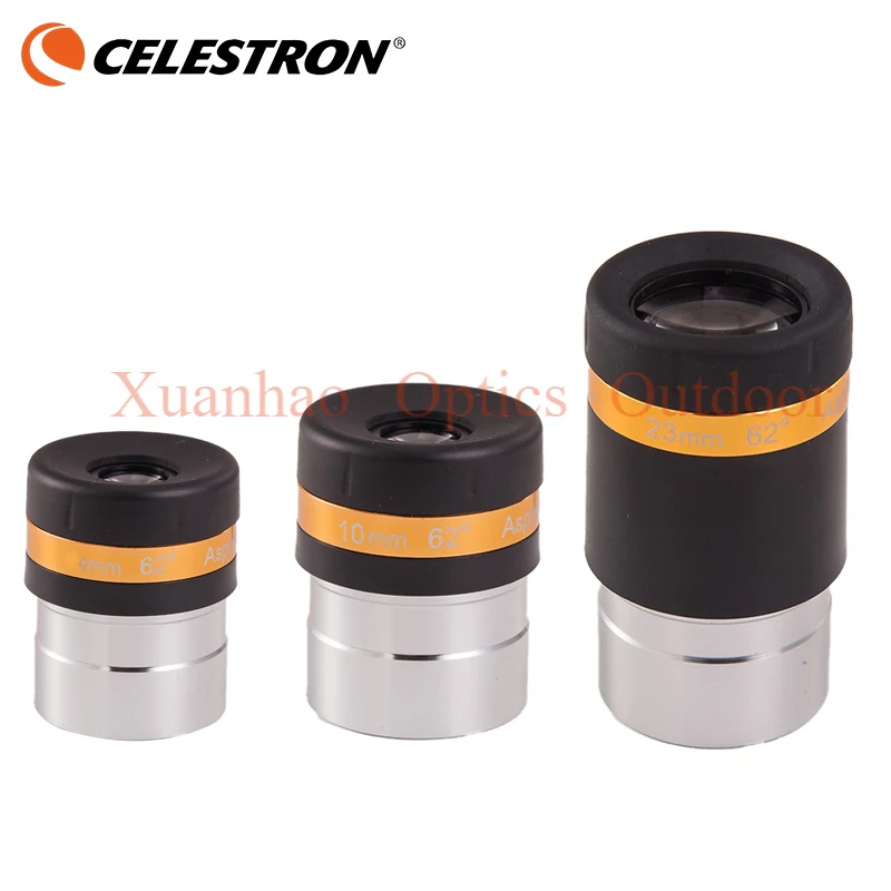 Celestron 62 Degree Lens 4/10/23mm Aspheric Eyepiece Telescope HD Wide Angle  Fully Coated for 1.25