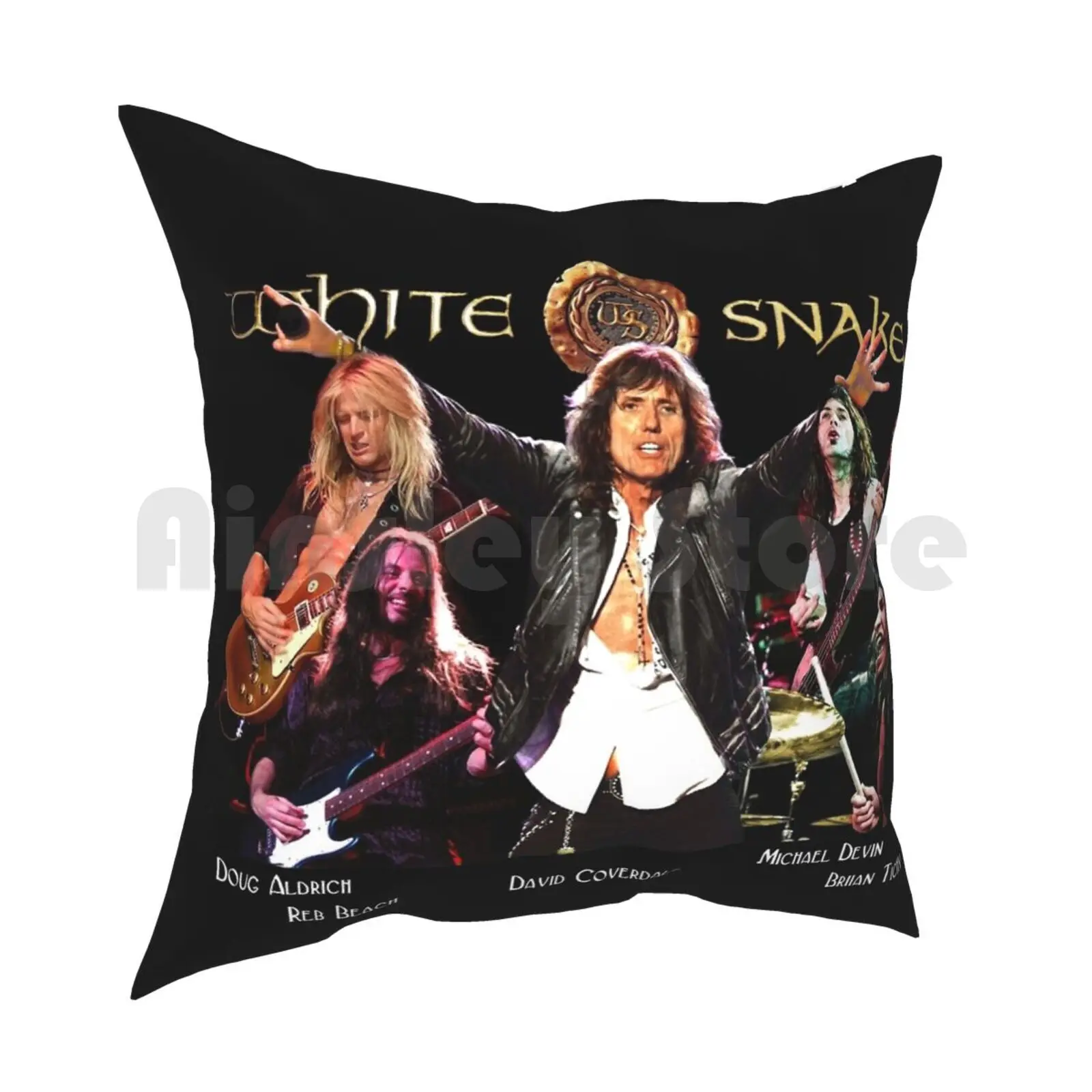 White Old’S Cool Snake Pillow Case Printed Home Soft Throw Pillow Band Classic Music Whitesnake Grub Band