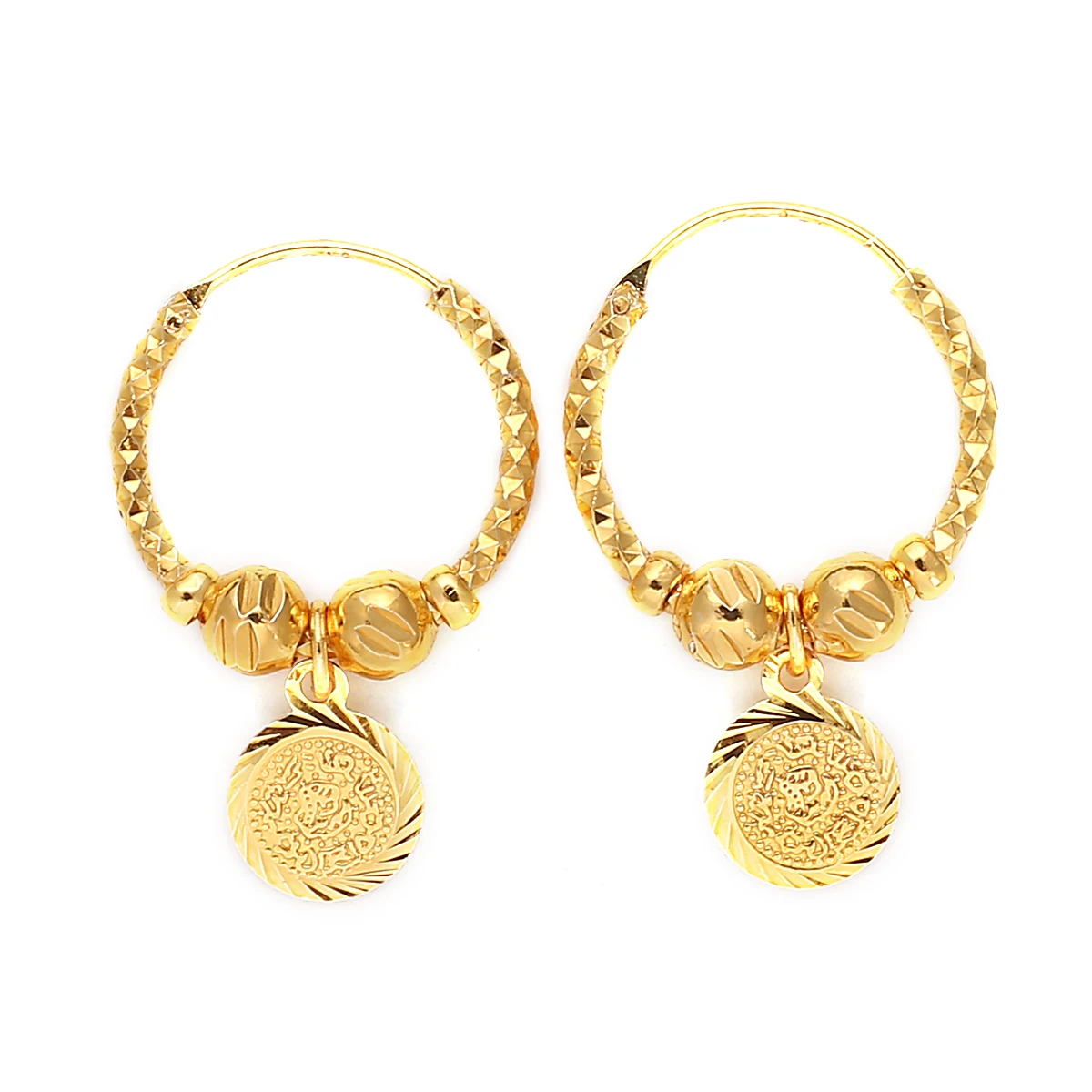 Coin Beads Earrings… - image