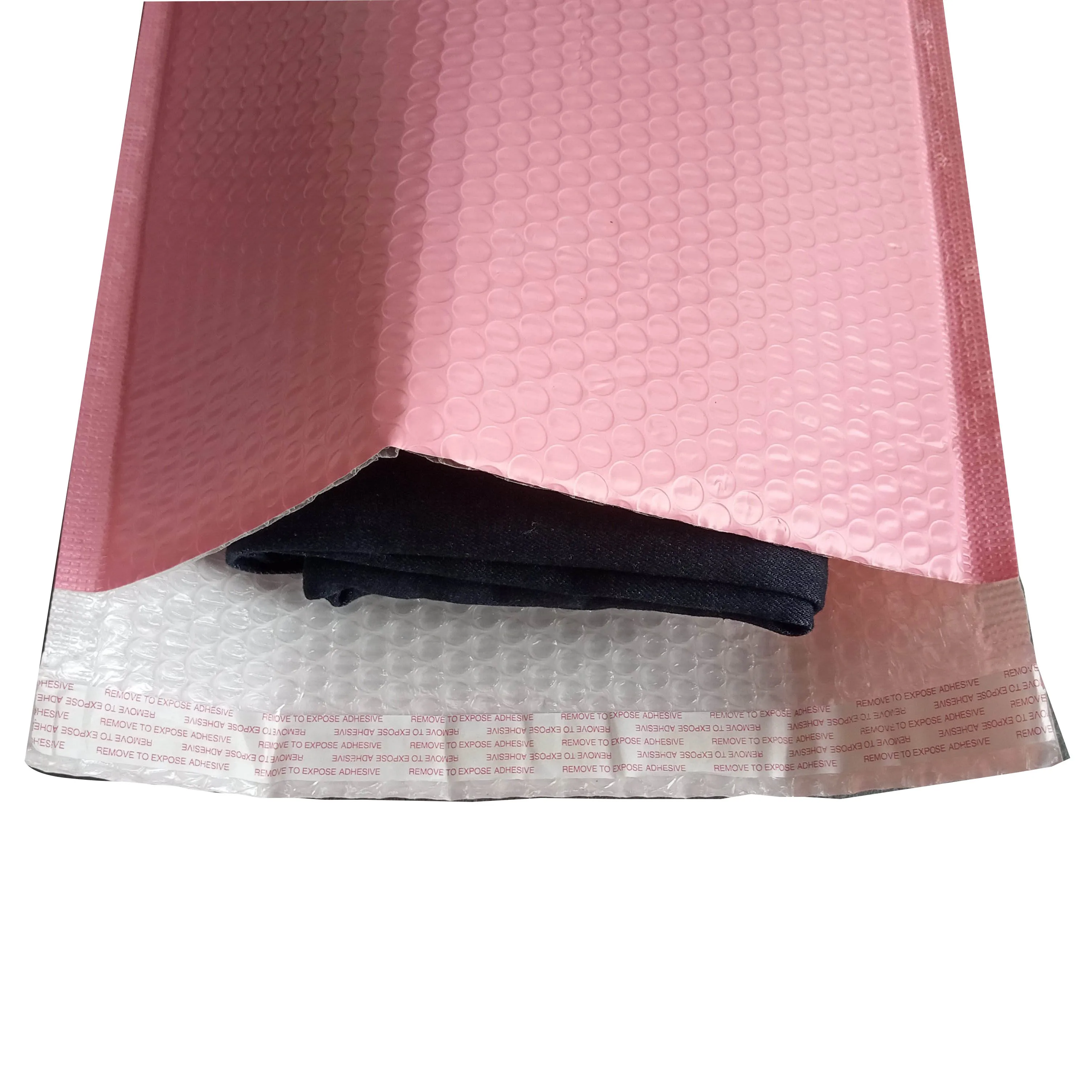 50 PCS Bulk Custom LOGO Printed Biodegradable Shipping Bag Light Pink Bubble Mailer Courier Packaging Padded Envelope
